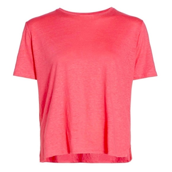 Majestic Filatures Women's Linen/Elastane Short Sleeve Crewneck Pink Tee - Picture 10 of 13